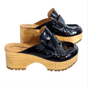 Free People Corbin Platform Black Loafer Mule ....Size 40/10